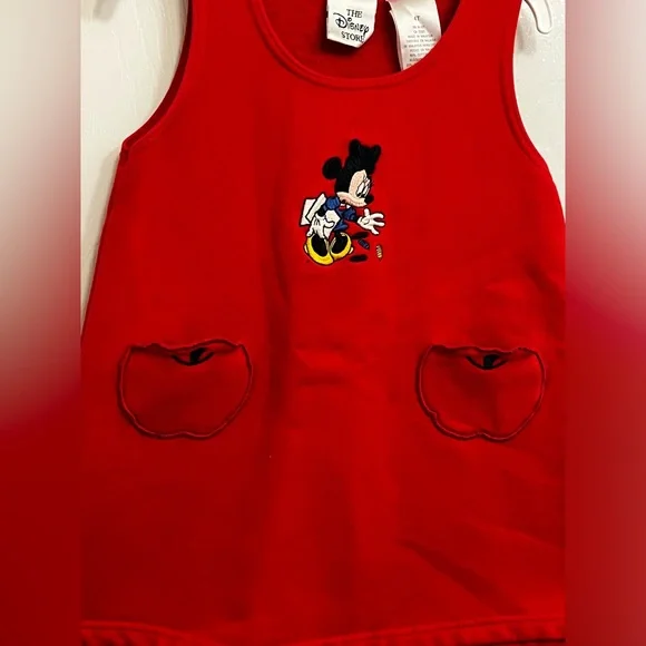 Vintage Disney Youth size 4T Minnie Mouse ‘Back to School’ Themed Red Dress - Picture 4 of 7